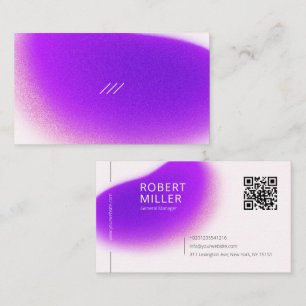 Carte De Visite Code QR minimal moderne Bruit flou dégradé Violet