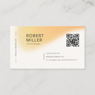 Carte De Visite Code QR minimal moderne Bruit flou flou jaune