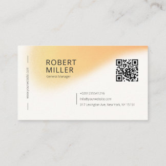 Carte De Visite Code QR minimal moderne Bruit flou flou jaune