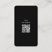 Carte De Visite Code QR minimal moderne noir et blanc (Dos)