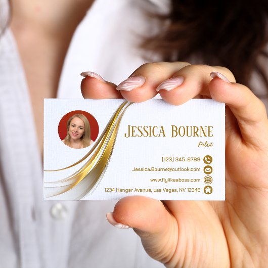 Carte De Visite Code QR Minimal Moderne Professionnel Or