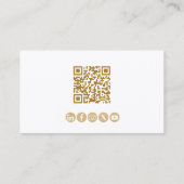 Carte De Visite Code QR Minimal Moderne Professionnel Or (Dos)