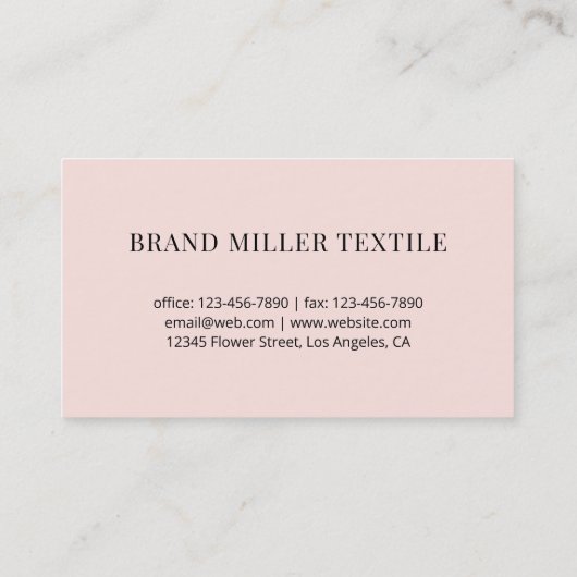 Carte De Visite Code QR minimal moderne rose pâle (Dos)