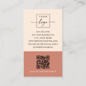 Carte De Visite Code QR minimal moderne terracotta brun vertical (Dos)