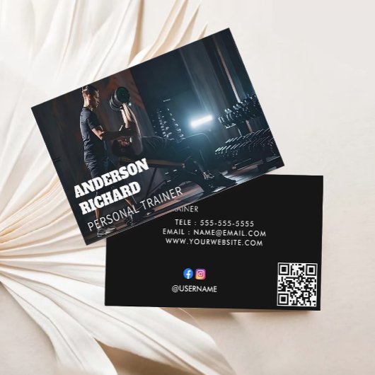 Carte De Visite Code QR minimal | Photo d'aptitude personnelle du 