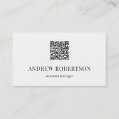 Carte De Visite Code QR minimal professionnel (Devant)