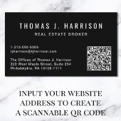 Carte De Visite Code QR minimal professionnel noir