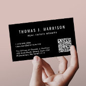 Carte De Visite Code QR minimal professionnel noir