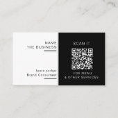 Carte De Visite Code QR minimal professionnel scannable pour promo (Devant)