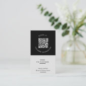 Carte De Visite Code QR minimal professionnel scannable pour promo (Debout devant)