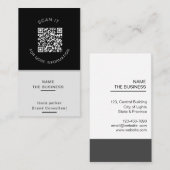 Carte De Visite Code QR minimal professionnel scannable pour promo (Devant / Derrière)