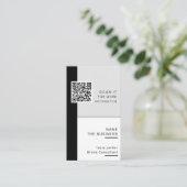 Carte De Visite Code QR minimal professionnel scannable pour promo (Debout devant)