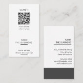 Carte De Visite Code QR minimal professionnel scannable pour promo (Devant / Derrière)