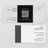 Carte De Visite Code QR minimal professionnel scannable pour promo (Devant / Derrière)