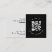Carte De Visite Code QR minimal professionnel scannable Promotion (Devant)