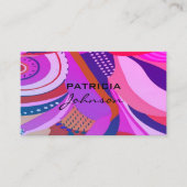 Carte De Visite Code QR minimal | Rose violet de script rétro (Devant)