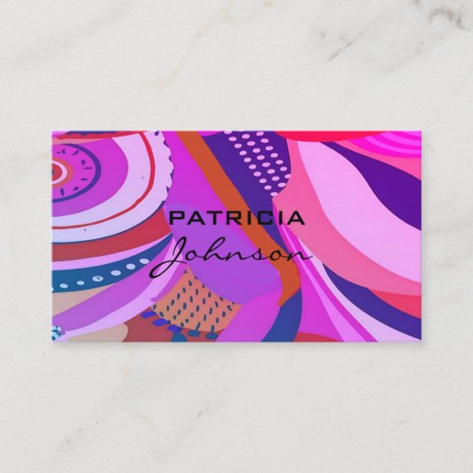 Carte De Visite Code QR minimal | Rose violet de script rétro (Devant)