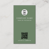 Carte De Visite Code QR minimal Sage vert (Devant)