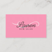 Carte De Visite Code QR Minimal Simple Blanc Rose pour Coiffeur (Dos)
