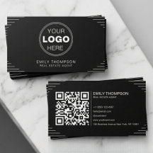 Code QR minimaliste Art déco de luxe noir