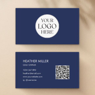 Carte De Visite Code QR minimaliste avec logo d'entreprise personn