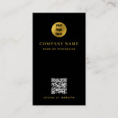 Carte De Visite Code QR minimaliste Black Gold (Devant)