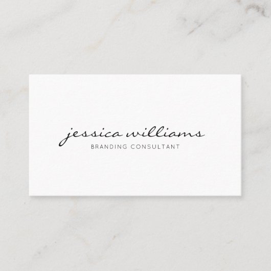 Carte De Visite Code QR minimaliste blanc manuscrit (Devant)