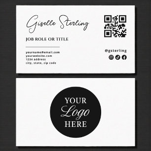 Carte De Visite Code QR minimaliste du logo professionnel de la so