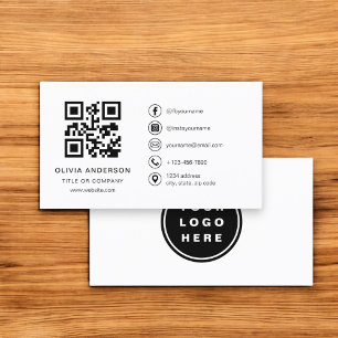 Carte De Visite Code QR minimaliste du logo professionnel de la so