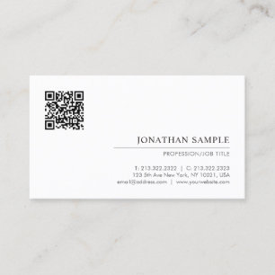Carte De Visite Code QR minimaliste Modèle moderne personnalisé
