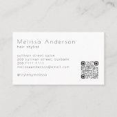 Carte De Visite Code QR minimaliste moderne Eucalyptus (Dos)