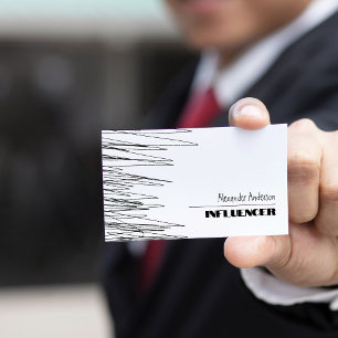 Carte De Visite Code QR minimaliste moderne noir et blanc