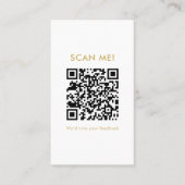 Carte De Visite Code QR Minimaliste Pailleté Or Laissez un Avis (Devant)