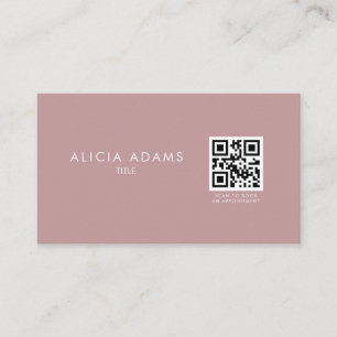 Carte De Visite Code QR minimaliste professionnel Dusty Rose
