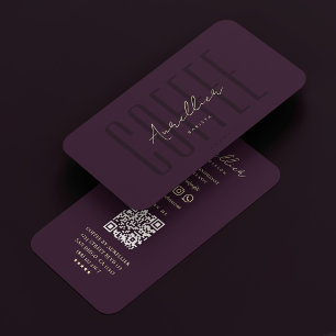 Carte De Visite Code QR minimaliste professionnel moderne foncé vi