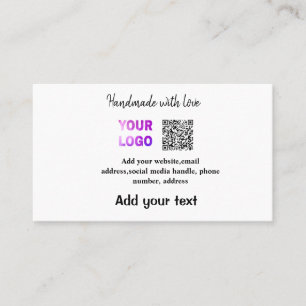 Carte De Visite Code QR minimaliste simple ajouter un logo nom de
