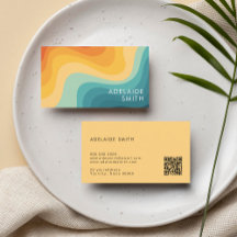 Code QR minimaliste vague de couleur classique rét