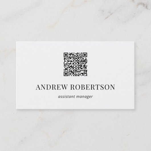 Carte De Visite Code QR minimum professionnel (Devant)