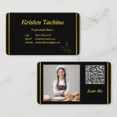 Carte De Visite Code QR minimum professionnel et boulangerie photo (Devant / Derrière)