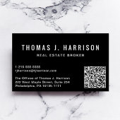 Carte De Visite Code QR minimum professionnel noir