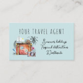 Carte De Visite CODE QR modèle d'agence de voyages vacances d'été (Devant)