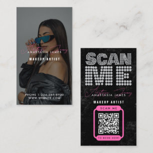 Carte De Visite Code QR modèle de tresses ongles cils coiffeur