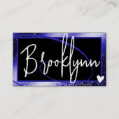 Carte De Visite Code QR Modèle élégant Royal Blue Frame Heart (Devant)