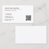 Carte De Visite Code QR Modèle minimaliste personnalisé (Devant / Derrière)