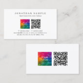 Carte De Visite Code QR Modèle moderne Téléchargez votre logo (Devant / Derrière)