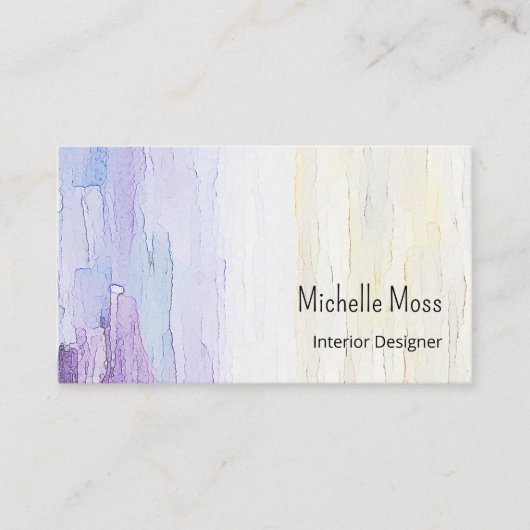 Carte De Visite Code QR moderne Abstrait Purple Concepteur intérie (Devant)