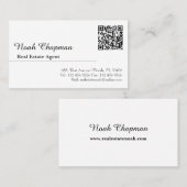 Carte De Visite Code QR moderne Agent immobilier élégant (Devant / Derrière)