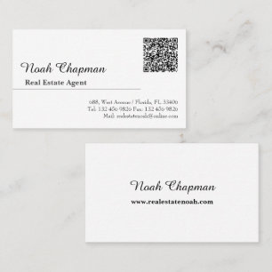 Carte De Visite Code QR moderne Agent immobilier élégant