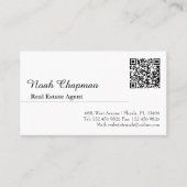 Carte De Visite Code QR moderne Agent immobilier élégant (Devant)