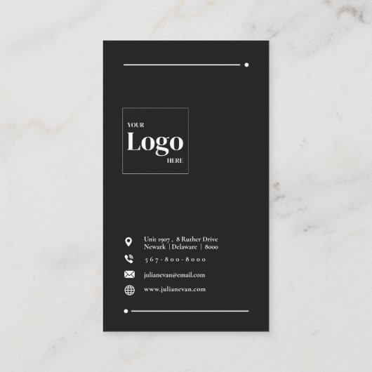 Carte De Visite Code QR moderne Black Professional LinkedIn (Dos)